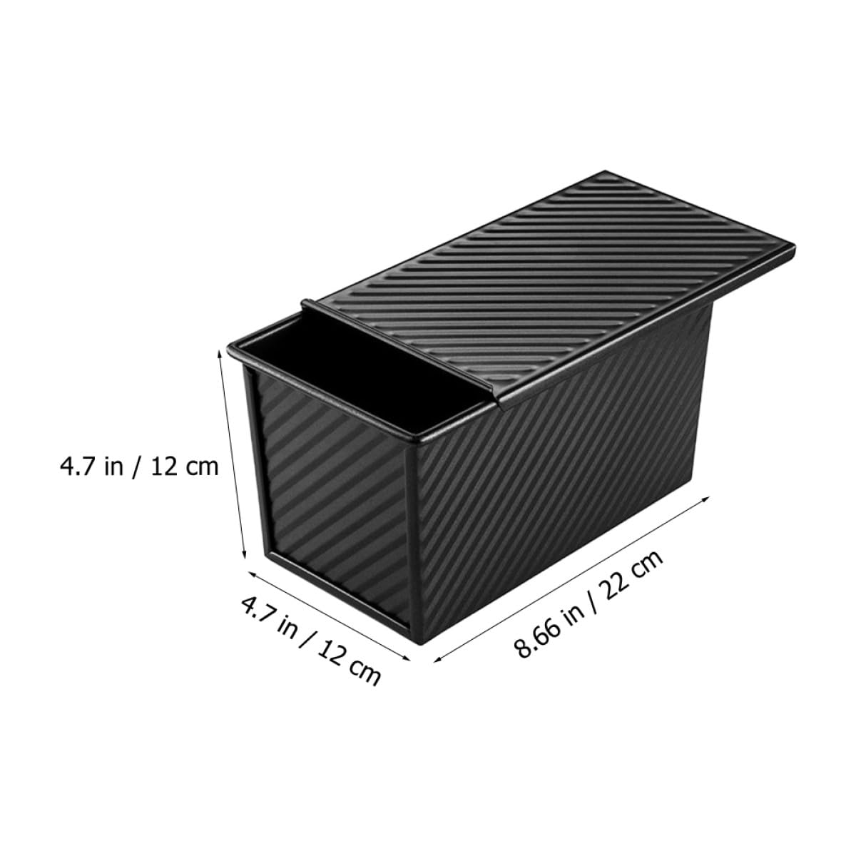 SHINEOFI Teglia per Pane Antiaderente in Acciaio al Carbonio 450g Coperchio, Stampo per Toast e Plumcake per Cottura Casalinga di Pane e Torte
