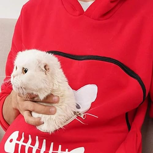 Miniatura 16 de Sudadera con capucha para transportar mascotas para hombre y mujer, con soporte para cachorros y gatitos, sudadera con bolsa de animales, sudadera