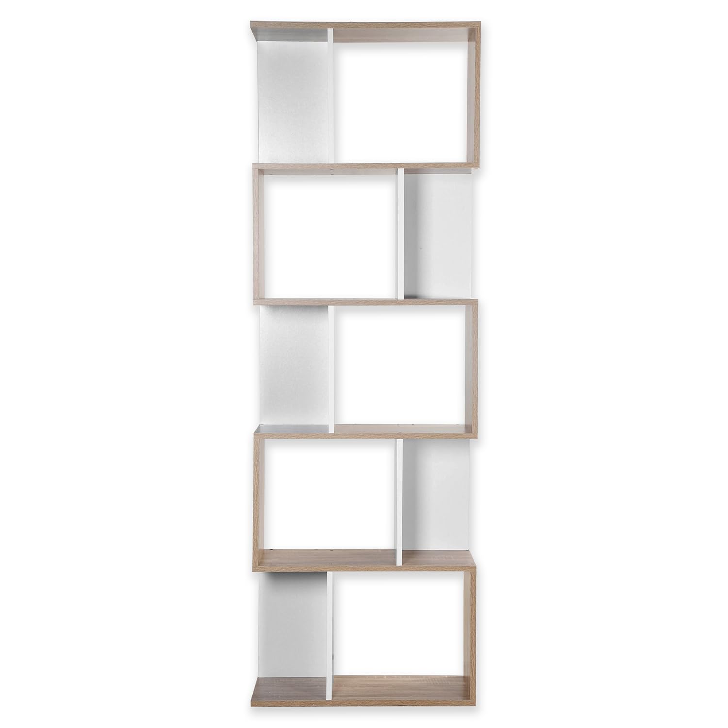Wieloczęściowy zestaw do przechowywania - Modny styl drewna i biały - Liczne półki - Meble do salonu, sypialni, wejścia - dł. 60 x szer. 24 x H180 cm