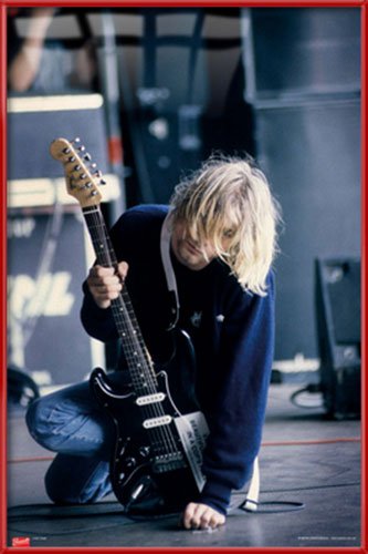 Nirvana  Cobain live ポスター Amazon.co.jp: Nirvana – Framed音楽ポスター/印刷( Kurt Cobain Live