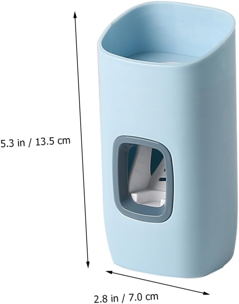 2Pcs Wall Mounted Toothpaste Dispenser Non-Punching Toothpaste Squeezer Toothpaste Holder for Easy Use Space-Saving Design for Boy Girl and Adults Blue Green