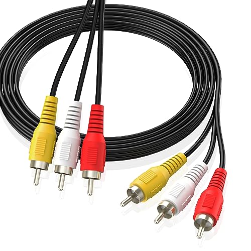 Tengchi 3 RCA Male to Male Composite Cable for Connecting Audio Video Components AV Male to Male Cable for Home Theater amp; Stereo Systems (10 Feet) (TC-R60)