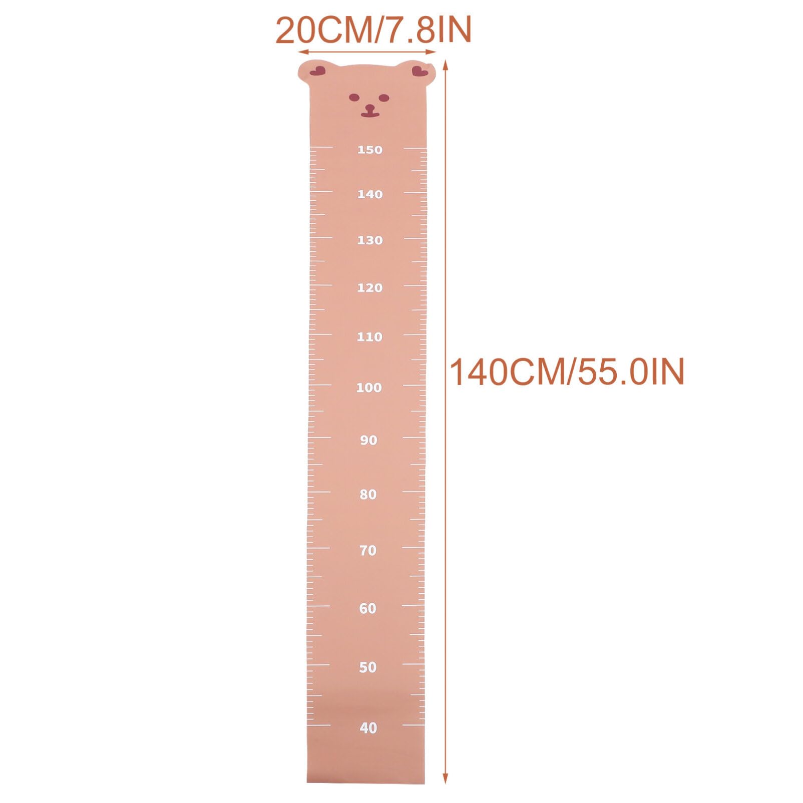 Canvas Growth Chart Wall Kids Height Measurement Wall Sticker Cute Nursery Decor Height Chart Decal Removable Height Measure Ruler Children Room