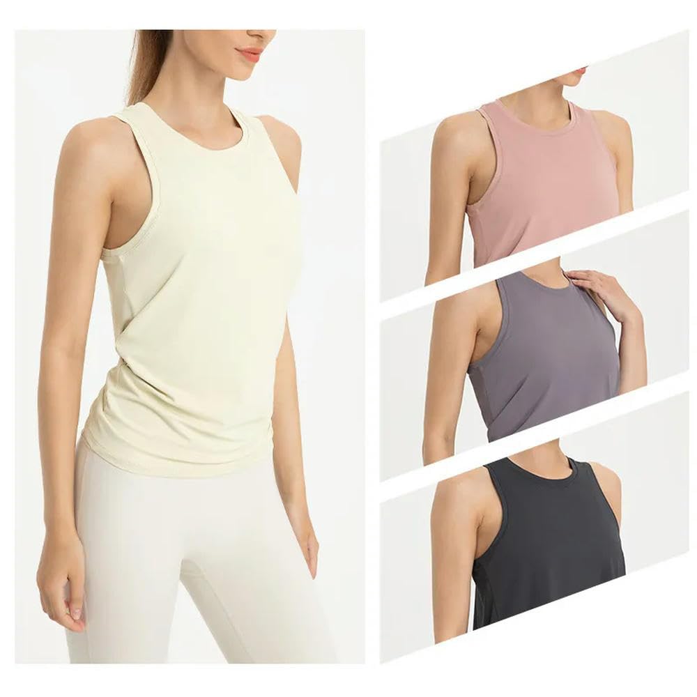 ZBDP Sportswear Femminile Canotta Alta Elastica Donna Palestra Allenamento Abbigliamento Morbido e Liscio Aperto Indietro Casual Jogger Vest