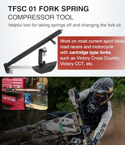 Image of TFSC 01 Fork Spring Compressor Tool, Powder Coated, Replace Front Fork Seals and Oil Seals on Most Current Sport Bikes and Road Racers etc