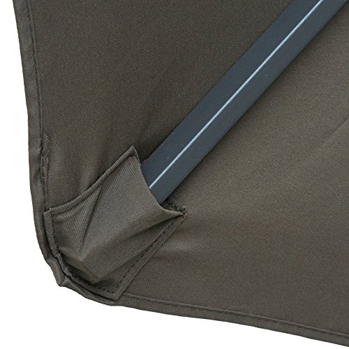 Snail 9 feet Aluminum Patio Umbrella Sun ray Protection Fade Resistant Outdoor Market Umbrella with Push Button Tilt, 8 Ribs, 4 Colors (Chocolate)