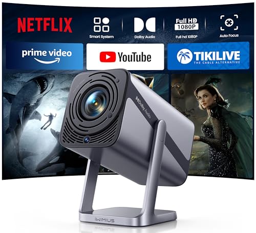 [Netflix-Officially/20W Dolby Audio]Portable Projector with WiFi 6 & Two-Way Bluetooth,...