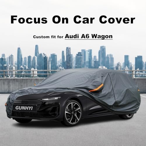 Image of GUNHYI Premium Car Cover Custom Fit Audi A6 /S6 Wagon, 16 Layers Heavy Duty Car Cover Waterproof All Weather with Zipper Door for Sun Rain Snow Dust Uv Protection