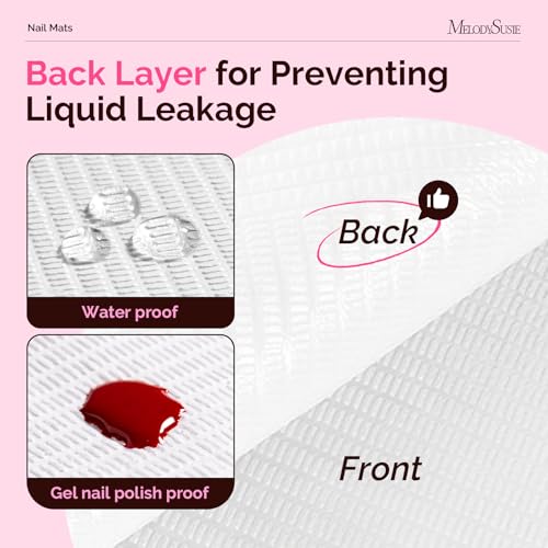 Image of MelodySusie Disposable Nail Mats, 50Pcs 3-Ply Absorbent Nail Art Table Pads with PE Backing, 18 inch x 13 inch Nail Desk Protection for Manicure Pedicure, Salon Home DIY White