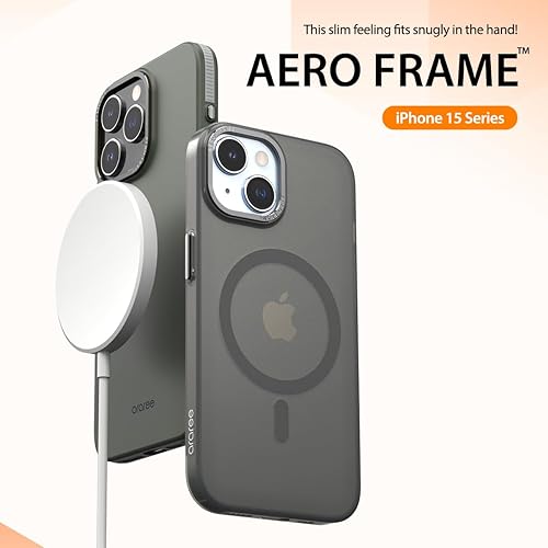 Miniatura 2 de araree Aero Frame - Funda diseñada para iPhone 15 Pro, compatible con MagSafe, policarbonato duro, delgada, protectora, translúcida, mate,