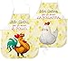 STAMPATEK Set Grembiuli Divertenti di Coppia Mr Gallo Mr Gallina Idea Regalo Anniversario Matrimonio San Valentino Grembiuli Abbinati da Cucina