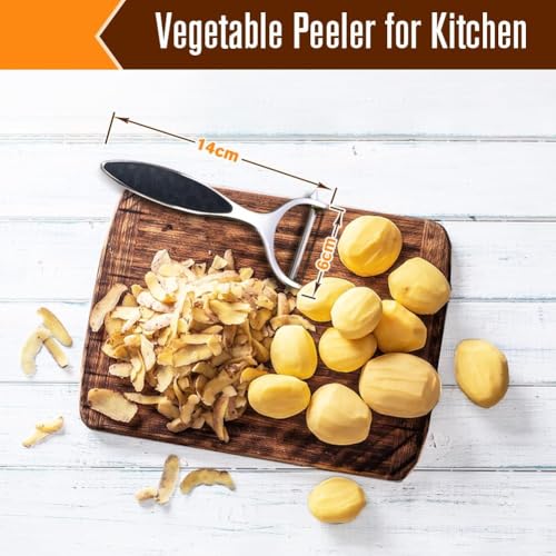Leaflai Potato Peeler, Vegetable Y-Shape Peeler Stainless Steel with Ergonomic Non-Slip Handle & Sharp Blade for Fruit Carrot Eggplant Cucumber(Silver) - Image 4