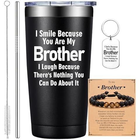 Grifarny Gifts for Brother - Big Brother Gift - Brother Gifts from Sister - Christmas Fathers Day Birthday Gifts for Brother - Brother Tumbler Cup 20oz Cover