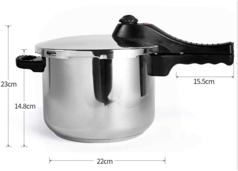 Stainless Steel Pressure Cooker Cookware Compatible for Induction Electric Stovetops Induction Compatible Pressure Cooker 6-Liter