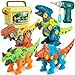 Dreamon Take Apart Dinosaur Toys for Kids with Storage Box Electric Drill DIY Construction Build Set Educational STEM for Boys Girls 3 Years and Up