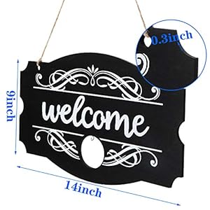 Jetec Welcome Door Sign Christmas Decor Fall Sign Seasonal Front Door Rustic Wood Welcome Notation Wall Hanging Porch Easter Interchangeable 14 x 9 Inch(Black with White Letters) Jetec Welcome Door Sign Christmas Decor Fall Sign Seasonal Front Door Rustic Wood Welcome Notation Wall Hanging Porch Easter Interchangeable 14 x 9 InchBlack with White Letters