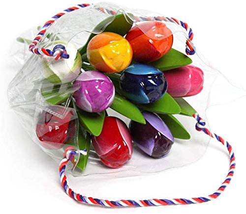 MomoMoments Wooden tulip bouquet, 9 tulips, 34 cm, Hand-Painted, Dutch Wooden Flowers, Long-Lasting Home Decor Gift, Made in Holland - Image 2