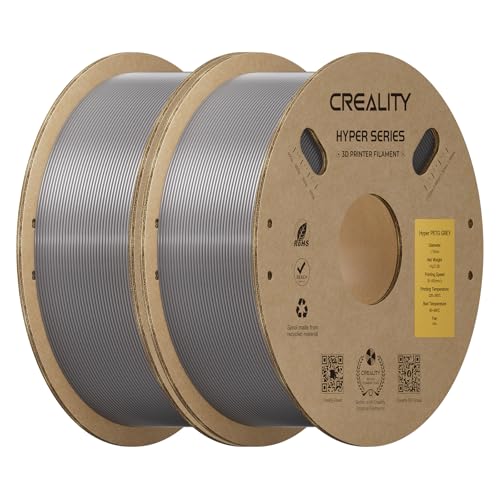 Image of Creality Hyper PETG Filament 1.75mm Bundle 2KG, High-Speed PETG for 30-600mm /s Printing, Low Stringing, Strong Layer Adhesion, + /- 0.03mm Accuracy,Fits for Most FDM 3D Printers(Grey 2-Pack)