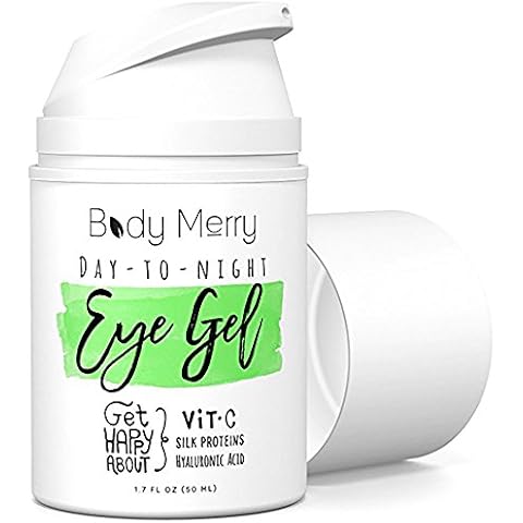 Body Merry Day-to-Night Eye Gel – Anti-Aging Hyaluronic Acid and Vitamin C Treatment – Hydrating Brightener to Lift Puffy Eyes, Dark Circles, Fine Lines and Wrinkles, 1.7 fl oz Cover
