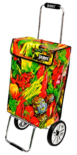 james® Einkaufstwagen Design Veggie Deluxe, moderner Einkaufstrolley, bunter Lifestyle Trolly, Rollkoffer, 40kg… – Bild 3