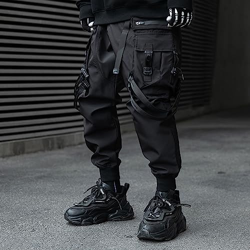 XYXIONGMAO Men's Techwear Japanese Streetwear Goth Black Cargo Jogger Fashion Tripp Pants2