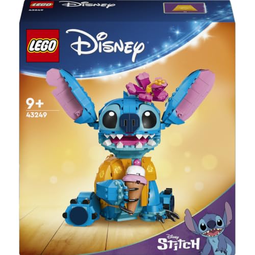 LEGO Disney Stitch 43249 | Giochi per bambini da 9 anni, personaggio da esposizione snodabile con cono gelato e fiore decorativo, idea regalo, 730 pezzi