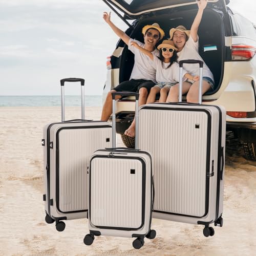 3-Piece Set Suitcase Set 20/24/28 Lightweight Suitcase with Spinner Wheels Large Hard Shell Scratch-Resistant Expandable Suitcase Silent Spinner Wheels TSA Lock White4