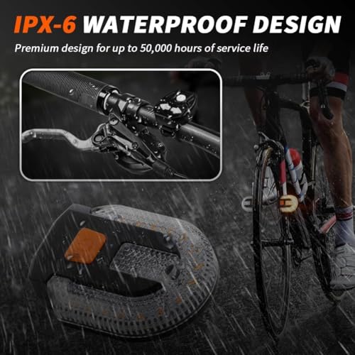 Intermitentes para bicicleta con alarma control remoto y luz trasera estroboscópica 3