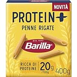 Barilla Pasta Penne Protein+, Pasta Proteica di Semola di Grano Duro con Proteine di Piselli, 400 g