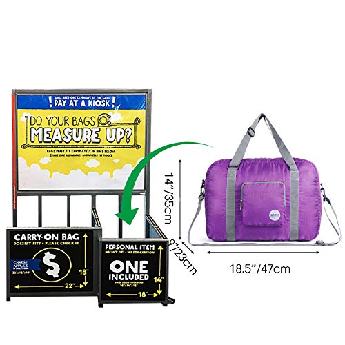 Wandf Foldable Travel Duffel Bag Luggage Sports Gym Water Resistant Nylon (Plum)