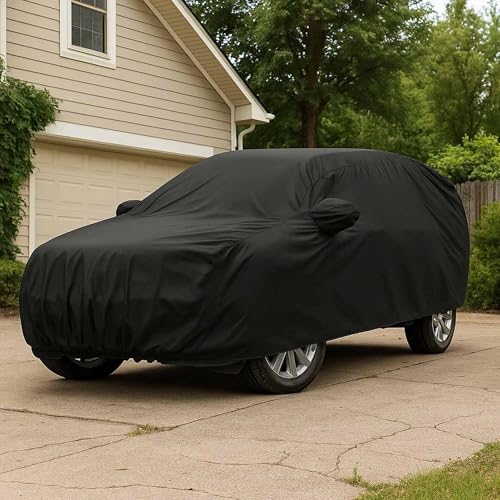 Image of Sulfar 100% Waterproof Car Body Cover Compatible with Mirror for Ford Fiesta Classic (Triple Stitched, Full Bottom Elastic, Black-TB)