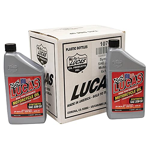Aceite Sintético 20W-50 para Motocicleta, 6 Botellas de 1 Qt miniatura 1