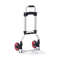 Vista 87 de VEVOR Folding Hand Truck and Dolly, 309 Lbs Capacity, Aluminum Foldable Cart, Heavy-Duty Luggage Trolley Cart with Telescoping Handle and PP+TPR