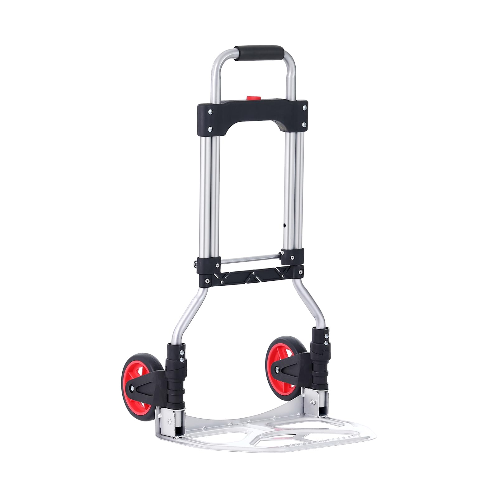 VEVOR Carrello a Mano Pieghevole Portata Max. 80 kg Carrello a Mano in Alluminio Pieghevole per Carichi Pesanti con Ruote in Gomma Maniglia Telescopica per Trasporto Domestico Merci di Magazzino 80kg