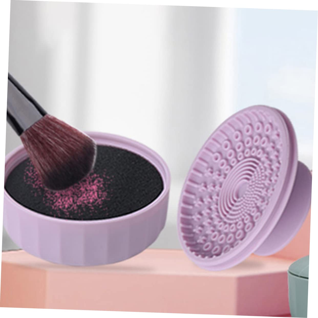 FRCOLOR 4stücke Reise Make-up Pinsel Reiniger Mit Faltbarer Reinigungsschale Nutzung Für Einfache Und Gründliche Von Kosmetikpinseln Tragbar Und Leicht Zu Verwenden