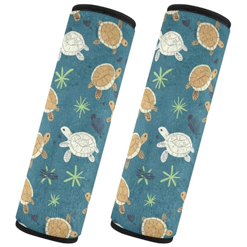 Seat Belt Covers 2 Pack Turtles Stars Car Seat Strap Covers Super Soft Car Seat Neck Cover for Boys Girls Adults Babies M