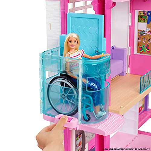 Barbie Traumvilla Dreamhouse Adventures Puppenhaus mit 3 Etagen, 8 Zimmer, Pool mit Rutsche und Zubehör, ca. 116 cm hoch… – Bild 5