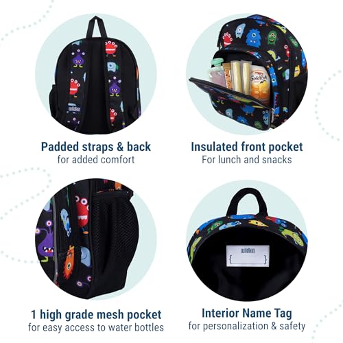 Image of Wildkin 12 Inch Toddler Backpack for Kids, Monsters
