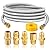 MCAMPAS 10 Feet High Pressure Braided Propane Hose Extension with Conversion Coupling 3/8" Flare to 1/2" Female NPT, 1/4" Male NPT,3/8" Male NPT,3/8" Male Flare for BBQ Grill, Heater, Fire Pit