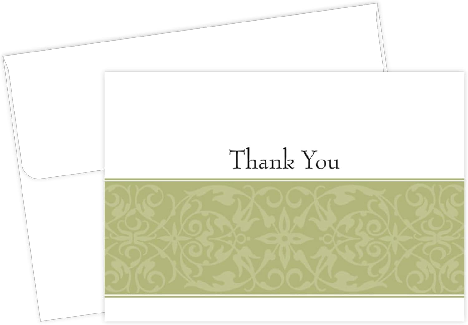 Great Papers! Sage Swirl Thank You Cards with Envelopes, 4.875" x 3.375", 50 Count (145352)