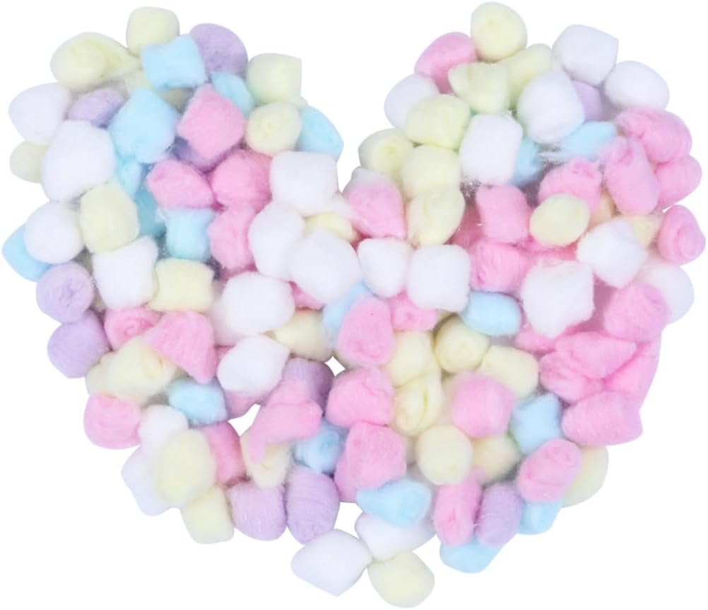 LIFKOME 500g Colorful Face Cotton Balls for Makeup Removal Pure Cotton Balls for Beauty Salon and Home Use for Facial Care and Skin Cleansing