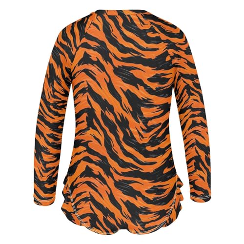 Tiger Stripes Girls Long Sleeve Swimsuit UPF 50+ Rashguard Swimwear One Piece Bathing Suit for 3-12 212167252