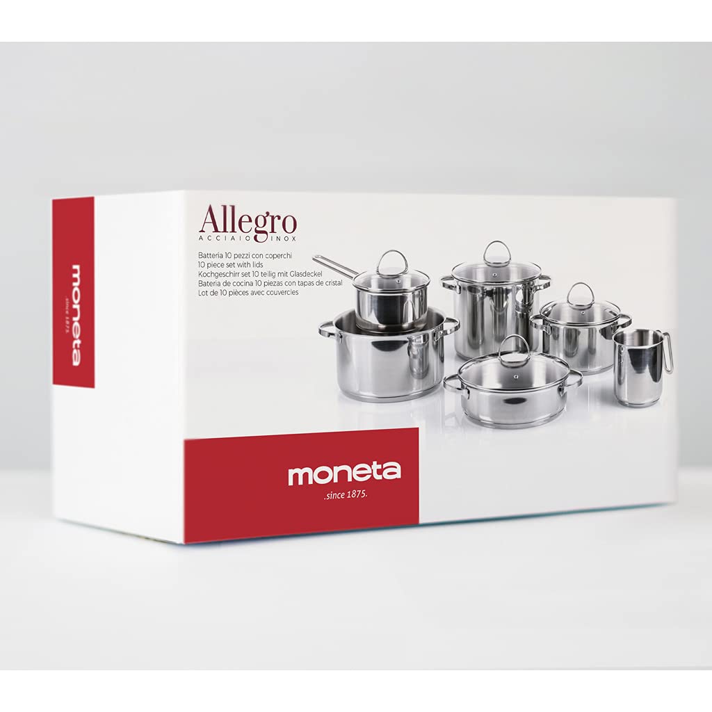 Moneta Allegro Bateria 10 sztuk Stal nierdzewna, do każdego rodzaju płyty grzewczej