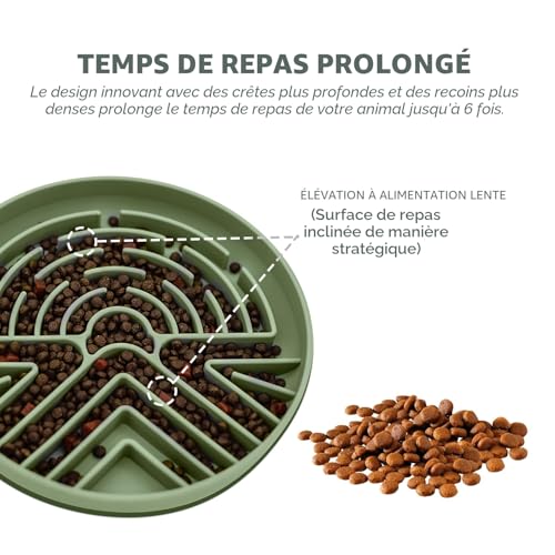 Lesipee Gamelle à alimentation lente pour chien pour animaux de grande et petite taille, bol de nourriture pour chien anti-étouffement avec puzzle et base antidérapante, mangeoire interactive pour – vue 3