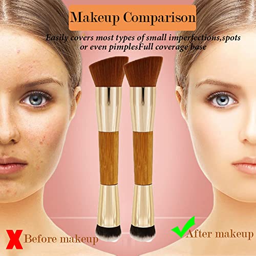 Akaok 1 Pack Double Ended Blush Makeup Brush Precision Bb Cream Liquid Foundation Blend Makeup Brush - Professional Beauty Brush #TOP6