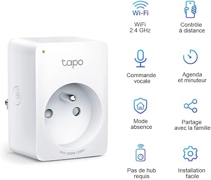 Tapo P100 2-Pack , Akıllı Mini Wi-Fi Soketi, Amazon Alexa ve Google Home ile Çalışır, Uzaktan Kontrol, Cihaz Paylaşımı, Hub Gerekmez