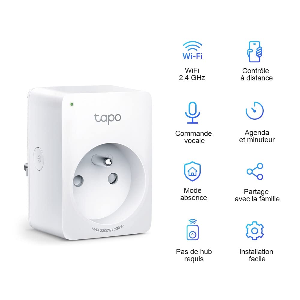TP-Link Tapo Ampoule Connectée Wifi Tapo L530E(2-pack), Ampoule LED 8.7W 806Lm, RGBCW Multicouleur et Blanc Chaud, 2PCS & Tapo Prise Connectée WiFi, 10A, Tapo P100(FR) 2 Pack