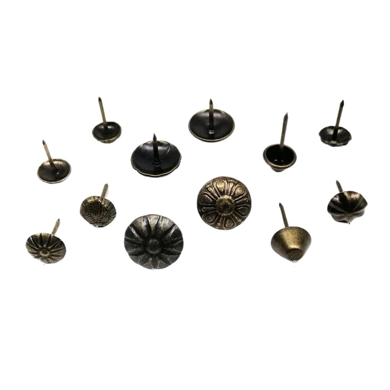 Qvorlth A Cap Dia 11Mm Upholstery Tacks 150Pcs Decorative Tack Stud Pushpin Upholstery Nails For Sofa Jewelry Box Wood Case