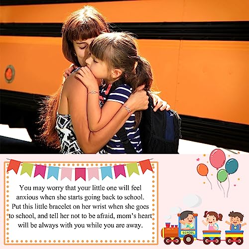 UPROMI First Day of Prek/Kindergarten/1st Grade/2nd Grade School Gift, Back to School Bracelet Mommy and Me Matching Infinity Heart Bracelets, Back to School Gifts for Girls2