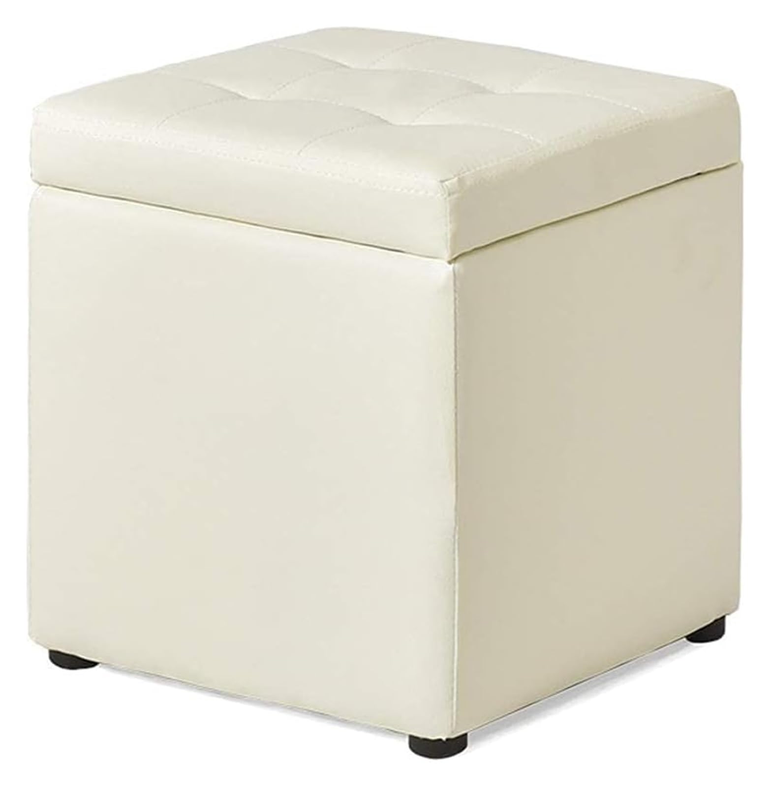 Pouf en similicuir blanc comme repose-pieds design pour chambre et couloir